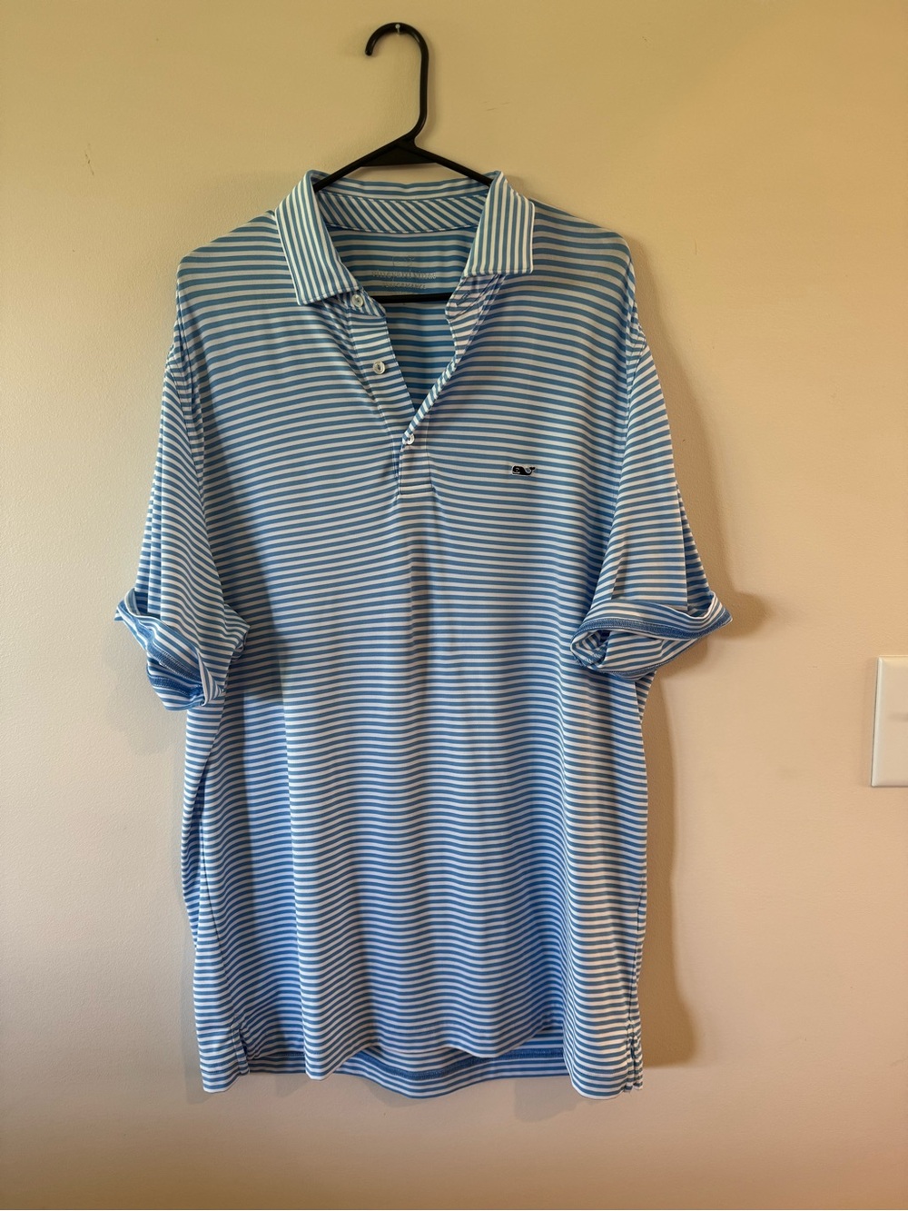 Vineyard Vines Performance Men’s Blue White Striped Polo Shirt - XL